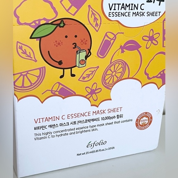 Esfolio Vitamin C Essence Face Mask Sheet Moisturizing Facial Treatment - Picture 11 of 12